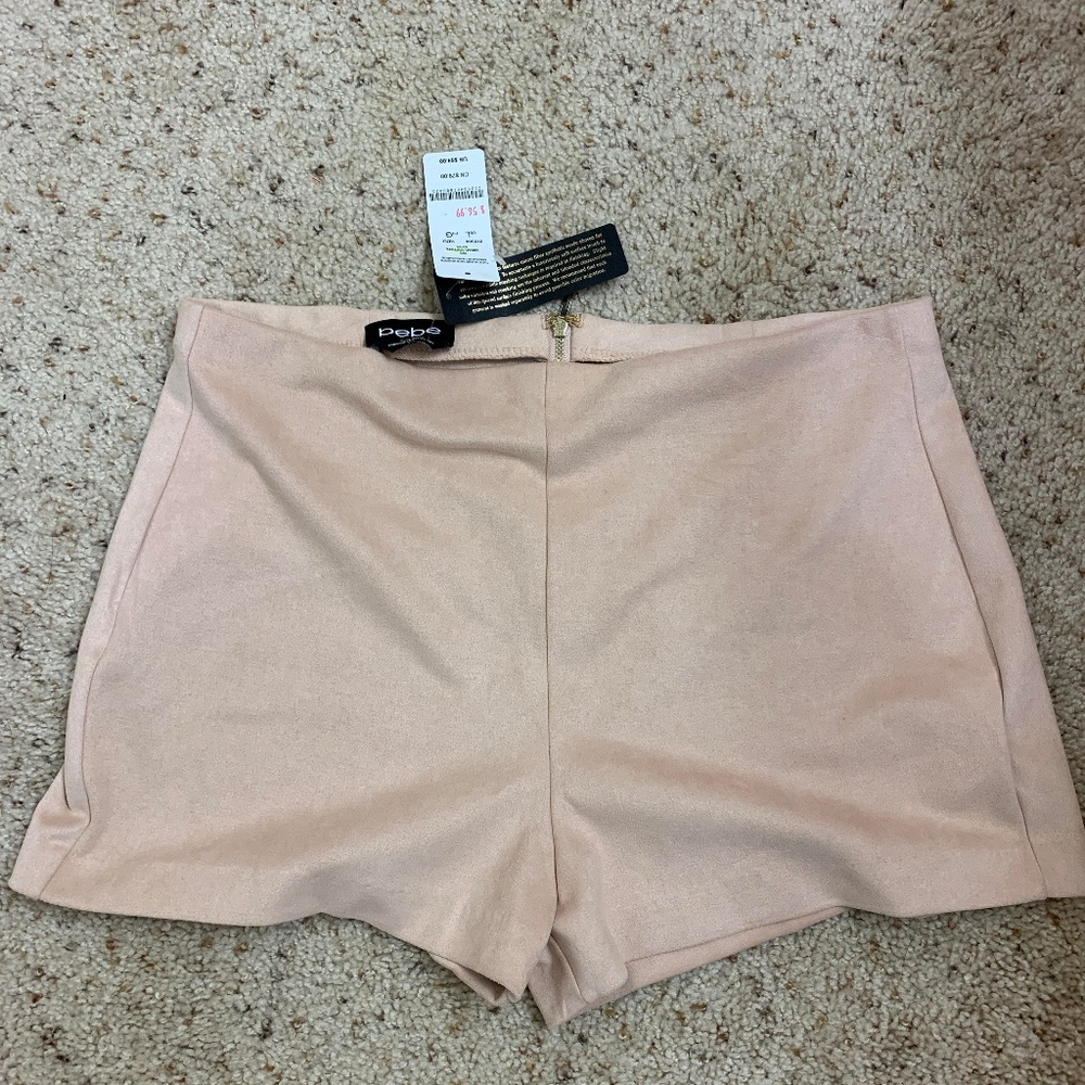 Pink Bebe Suede Shorts